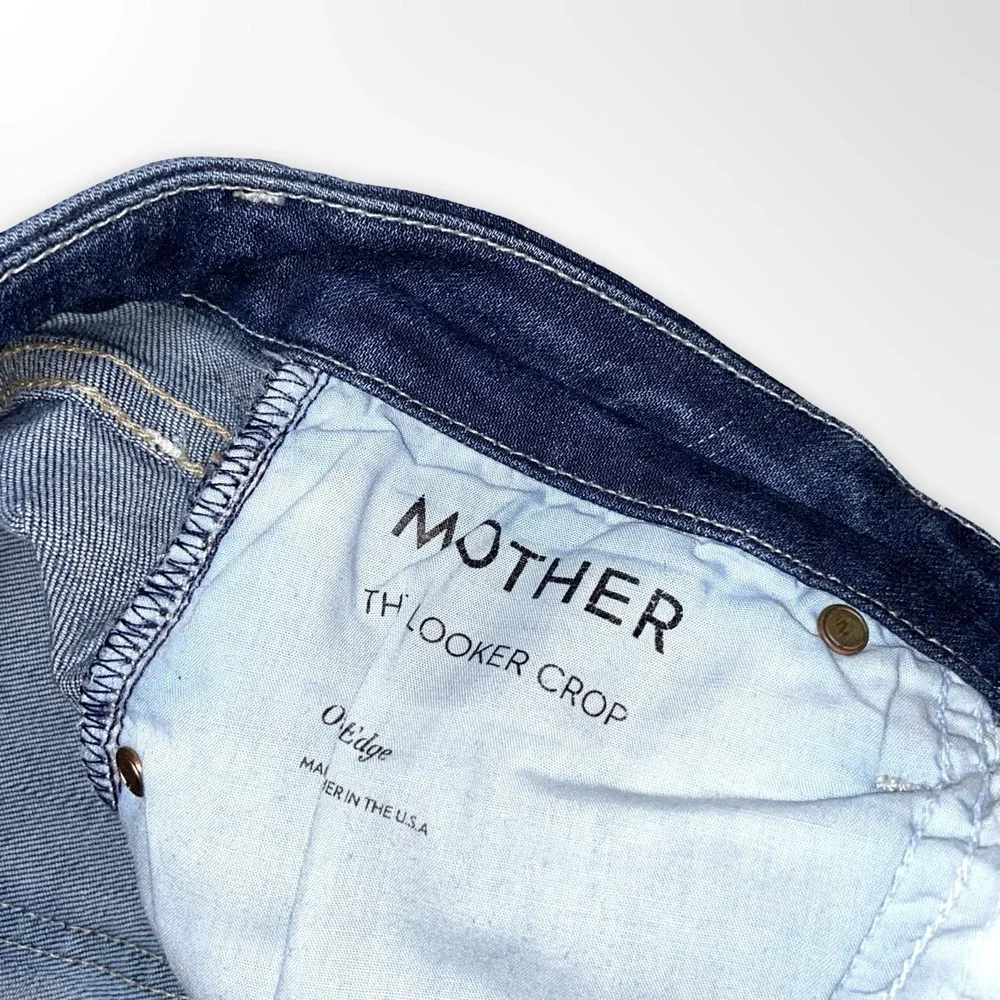 MOTHER The Looker Crop Women's Jeans Size 26 Blue Distressed Skinny Stretch
